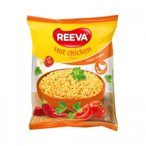 "Reeva" Вермишель быстрого приготовления со вкусом острой курицы.